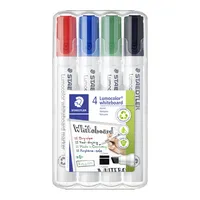 Staedtler Boardmarker-Set Lumocolor 351 B, 351B-WP4, Etui, 4-farbig sortiert, 2-5mm Keilspitze 4007817314302 Staedtler 4 Stück