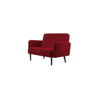 meet powered by PAPERFLOW 2-Sitzer Sofa LISBOA rot schwarz Stoff 124,0 x 81,5 x 83,0 cm, 1 St.