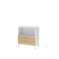 Hammerbacher Regal FlexWall 2Schübe 2OH Sockel weißeiche 4032062307960 Hammerbacher 3 Stück