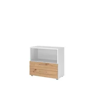 Hammerbacher Regalschrank FlexWall VFW28S2KG/W/R/BS, nein, 1 Ordnerhöhe, weiß/asteiche, 80x74,6x40cm (BxHxT) 4032062307892 Hammerbacher 2 Stück