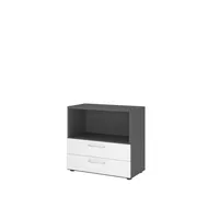 Hammerbacher Regalschrank FlexWall VFW28S2KG/G/W/BS, nein, 1 Ordnerhöhe, grafit/weiß, 80x74,6x40cm (BxHxT) 4032062307915 Hammerbacher 2 Stück