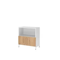 Hammerbacher Regalschrank FlexWall VFW28T1KUWRBS, nein, 2 OH, weiß/asteiche, 80x82,8x41,7cm (BxHxT) 4032062307472 Hammerbacher 2 Stück