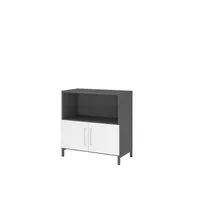 Hammerbacher Regalschrank FlexWall VFW28T1KUGWBS, nein, 2 OH, grafit/weiß, 80x82,8x41,7cm (BxHxT) 4032062307496 Hammerbacher 2 Stück