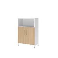 Hammerbacher Regalschrank FlexWall VFW38T2KUWEBS, abschließbar, 3 OH, weiß/eiche, 80x118x41,7cm (BxHxT) 4032062307601 Hammerbacher 3 Stück