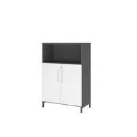 Hammerbacher Regalschrank FlexWall VFW38T2KUGWBS, abschließbar, 3 OH, grafit/weiß, 80x118x41,7cm (BxHxT) 4032062307618 Hammerbacher 3 Stück