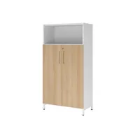 Hammerbacher Regalschrank FlexWall VFW48T3KUWEBS, abschließbar, 4 OH, weiß/eiche, 80x153,2x41,7cm (BxHxT) 4032062307847 Hammerbacher 4 Stück