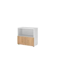 Hammerbacher Regalschrank FlexWall VFW28T1KG/W/R/BS, nein, 2 OH, weiß/asteiche, 80x74,6x40cm (BxHxT) 4032062307410 Hammerbacher 2 Stück