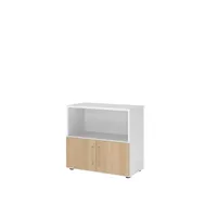 Hammerbacher Regalschrank FlexWall VFW28T1KG/W/E/BS, nein, 2 OH, weiß/eiche, 80x74,6x40cm (BxHxT) 4032062307427 Hammerbacher 2 Stück
