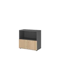 Hammerbacher Regalschrank FlexWall VFW28T1KG/G/E/BS, nein, 2 OH, grafit/eiche, 80x74,6x40cm (BxHxT) 4032062307458 Hammerbacher 2 Stück