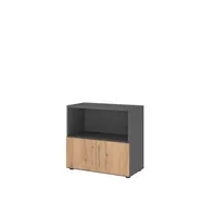 Hammerbacher Regalschrank FlexWall VFW28T1KG/G/R/BS, nein, 2 OH, grafit/asteiche, 80x74,6x40cm (BxHxT) 4032062307441 Hammerbacher 2 Stück