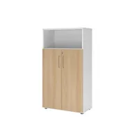 Hammerbacher Regalschrank FlexWall VFW48T3KG/W/E/BS, abschließbar, 4 OH, weiß/eiche, 80x145x40cm (BxHxT) 4032062307786 Hammerbacher 4 Stück