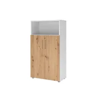 Hammerbacher Regalschrank FlexWall VFW48T3KG/W/R/BS, abschließbar, 4 OH, weiß/asteiche, 80x145x40cm (BxHxT) 4032062307779 Hammerbacher 4 Stück