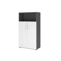 Hammerbacher Regalschrank FlexWall VFW48T3KG/G/W/BS, abschließbar, 4 OH, grafit/weiß, 80x145x40cm (BxHxT) 4032062307793 Hammerbacher 4 Stück