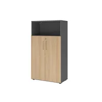 Hammerbacher Regalschrank FlexWall VFW48T3KG/G/E/BS, abschließbar, 4 OH, grafit/eiche, 80x145x40cm (BxHxT) 4032062307816 Hammerbacher 4 Stück