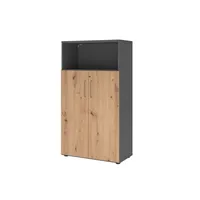 Hammerbacher Regalschrank FlexWall VFW48T3KG/G/R/BS, abschließbar, 4 OH, grafit/asteiche, 80x145x40cm (BxHxT) 4032062307809 Hammerbacher 4 Stück