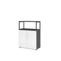 Hammerbacher Regalschrank FlexWall VFW38T2RG/G/W/BS, abschließbar, 3 OH, grafit/weiß, 80x109,8x40cm (BxHxT) 4032062307670 Hammerbacher 3 Stück