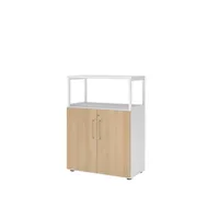Hammerbacher Regalschrank FlexWall VFW38T2RG/W/E/BS, abschließbar, 3 OH, weiß/eiche, 80x109,8x40cm (BxHxT) 4032062307663 Hammerbacher 3 Stück