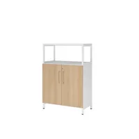 Hammerbacher Regalschrank FlexWall VFW38T2RUWEBS, abschließbar, 3 OH, weiß/eiche, 80x118x41,7cm (BxHxT) 4032062307724 Hammerbacher 3 Stück