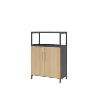 Hammerbacher Regalschrank FlexWall VFW38T2RUGEBS, abschließbar, 3 OH, grafit/eiche, 80x118x41,7cm (BxHxT) 4032062307755 Hammerbacher 3 Stück