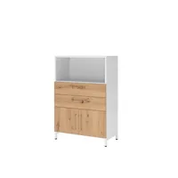 Hammerbacher Regalschrank FlexWall VFW38K1KUWRBS, nein, 2 OH, weiß/asteiche, 80x118x41,7cm (BxHxT) 4032062308073 Hammerbacher 4 Stück