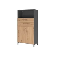 Hammerbacher Regalschrank FlexWall VFW48K2KUGRBS, abschließbar, 3 OH, grafit/asteiche, 80x153,2x41,7cm (BxHxT) 4032062308349 Hammerbacher 5 Stück