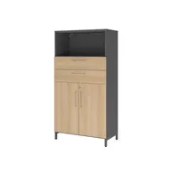 Hammerbacher Regalschrank FlexWall VFW48K2KUGEBS, abschließbar, 3 OH, grafit/eiche, 80x153,2x41,7cm (BxHxT) 4032062308356 Hammerbacher 5 Stück