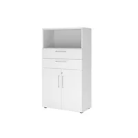 Hammerbacher Regalschrank FlexWall VFW48K2KG/W/W/BS, abschließbar, 3 OH, weiß, 80x145x40cm (BxHxT) 4032062308240 Hammerbacher 5 Stück