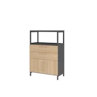 Hammerbacher Regalschrank FlexWall VFW38K1RUGEBS, nein, 2 OH, grafit/eiche, 80x118x41,7cm (BxHxT) 4032062308233 Hammerbacher 4 Stück