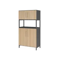 Hammerbacher Regalschrank FlexWall VFW48K5RUGEBS, abschließbar, 4 OH, grafit/eiche, 80x153,2x41,7cm (BxHxT) 4032062308479 Hammerbacher 5 Stück