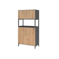 Hammerbacher Regalschrank FlexWall VFW48K5RUGRBS, abschließbar, 4 OH, grafit/asteiche, 80x153,2x41,7cm (BxHxT) 4032062308462 Hammerbacher 5 Stück