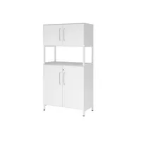 Hammerbacher Regalschrank FlexWall VFW48K5RUWWBS, abschließbar, 4 OH, weiß, 80x153,2x41,7cm (BxHxT) 4032062308424 Hammerbacher 5 Stück