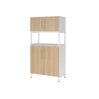 Hammerbacher Regalschrank FlexWall VFW48K5RUWEBS, abschließbar, 4 OH, weiß/eiche, 80x153,2x41,7cm (BxHxT) 4032062308448 Hammerbacher 5 Stück