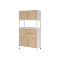 Hammerbacher Regalschrank FlexWall VFW48K7RUWEBS, nein, 3 OH, weiß/eiche, 80x153,2x41,7cm (BxHxT) 4032062308561 Hammerbacher 6 Stück