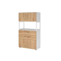 Hammerbacher Regalschrank FlexWall VFW48K7RGWRBS, nein, 3 OH, weiß/eiche, 80x145,2x41,7cm (BxHxT) 4032062308493 Hammerbacher 5 Stück
