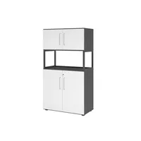 Hammerbacher Regalschrank FlexWall VFW48K5RG/G/W/BS, abschließbar, 4 OH, grafit/weiß, 80x145x40cm (BxHxT) 4032062308394 Hammerbacher 5 Stück