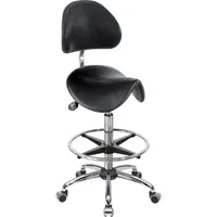 Mey Chair Sitzhocker 04134 Assistant Basic, schwarz, mit Rollen, höhenverstellbar, bis 120kg 4260046929888 Meychair
