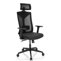 HJH Office GmbH Bürodrehstuhl KODIAK, schwarz / schwarz, mit Armlehnen, bis 120kg, mit Kopfstütze 4064323014737 HJH Office GmbH