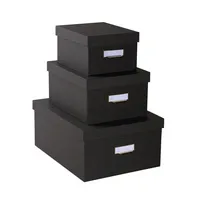 Exacompta Aufbewahrungsbox Office by me 79601E, mit Deckel, Recyclingkarton, Papier kaschiert schwarz 3130630796015 Exacompta