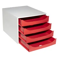 Exacompta Schubladenbox Ecobox 2286107D A4+ 4Schübe offen grrt 9002492286109 Exacompta