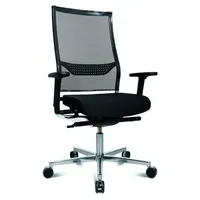 Topstar Bürodrehstuhl NEW ALUART, schwarz / silber, mit Armlehnen, bis 110kg, ohne Kopfstütze 4014296204628 Topstar