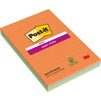 Post-it Haftnotizen 46453SSA, Super Sticky, 102x152mm, orange/blau/grün, liniert, rechteckig 0051141906133 Post-it 3 Stück