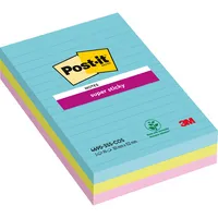 3M Haftnotizen 4690-3SS-COS, Super Sticky, 101x152mm, rot/gelb/blau, liniert, rechteckig 0076308498726 3M
