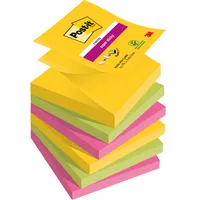 Post-it Haftnotizen R3306SR, Super Sticky Z-Notes Rio de Janeiro, 76x76mm, 3-farbig sortiert, ohne, Z-Notes, quadratisch 0051141999555 P 6 Stück