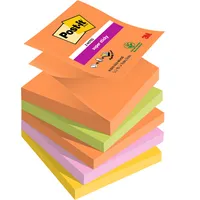 Post-it Haftnotizen 7100258789, Z-Notes Boost, 76x76mm, vitalorange/limonengrün/tropicalpink/ultragelb, quadratisch 4054596924239 Post-i 5 Stück