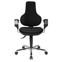 Topstar Bürostuhl Ergo Point SY Deluxe, schwarz / silber, mit Armlehnen, bis 110kg, ohne Kopfstütze 4014296174044 Topstar