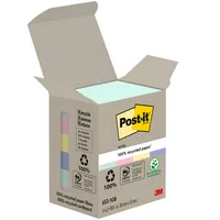 Post-it® Haftnotiz Recycling Notes Tower Pastell Rainbow 38 x 51 mm (B x H) 6 Block/Pack.