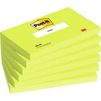 3M Haftnotizen 655-NG, Neon Notes, 127x76mm, neongrün, rechteckig 4064035083595 3M 6 Stück
