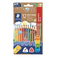 Staedtler Buntstifte-Set Noris Club triplus jumbo, 128 NC12P1, 12-farbig sortiert, dreikant, ergonomisch, Etui 4007817036808 Staedtler 12 Stück