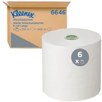 Kleenex Rollenhandtücher Denia 6646, Innenabrollung, Außenabrollung, 1-lagig, weiß, Airflex 5027375054259 Kleenex 6 Stück