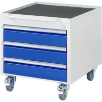 RAU GmbH Rollcontainer 523A11 7000, enzianblau/lichtgrau, 3 Schubladen, Stahl, pulverbeschichtet, abschließbar 4040376367099 RAU GmbH
